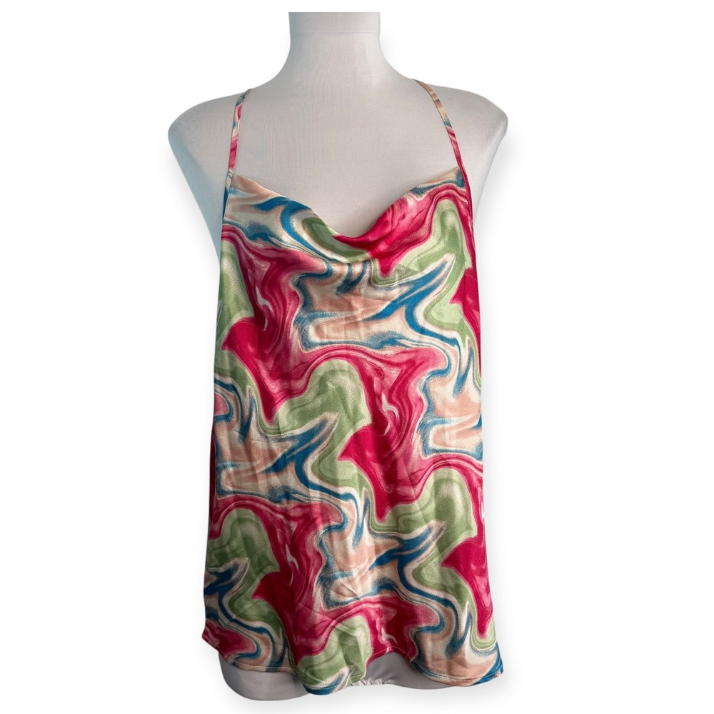Pleione Swirl‎ Pattern Multicolor Racerback Cami XL NWT
